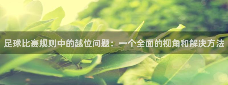  足球比赛规则中的越位问题：一个全面的视角和解决方法